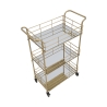 Carrello bar rettangolare dorato con ripiani in vetro specchiato Glammy Sconti