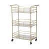 Carrello bar rettangolare dorato con ripiani in vetro specchiato Glammy Catalogo