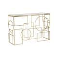 Consolle da ingresso rettangolare in metallo dorato 120x41cm piano specchiato Marie Promozione