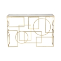 Consolle da ingresso rettangolare in metallo dorato 120x41cm piano specchiato Marie Offerta