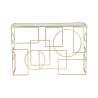 Consolle da ingresso rettangolare in metallo dorato 120x41cm piano specchiato Marie Offerta