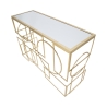 Consolle da ingresso rettangolare in metallo dorato 120x41cm piano specchiato Marie Saldi