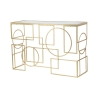 Consolle da ingresso rettangolare in metallo dorato 120x41cm piano specchiato Marie Sconti