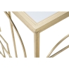 Consolle da ingresso rettangolare in metallo dorato 120x41cm piano specchiato Marie Stock