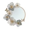 Specchio rotondo da parete con decorazioni floreali 3D Amy Promozione