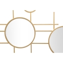 Specchio da parete geometrico dorato con specchi multipli rotondi 117x61cm Gloxy Saldi