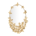 Specchio ovale da parete dorato con farfalle decorative Butterfly Wind Promozione
