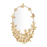 Specchio ovale da parete dorato con farfalle decorative Butterfly Wind Promozione