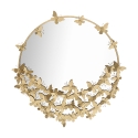 Specchio rotondo da parete dorato con farfalle decorative Butterfly M Promozione