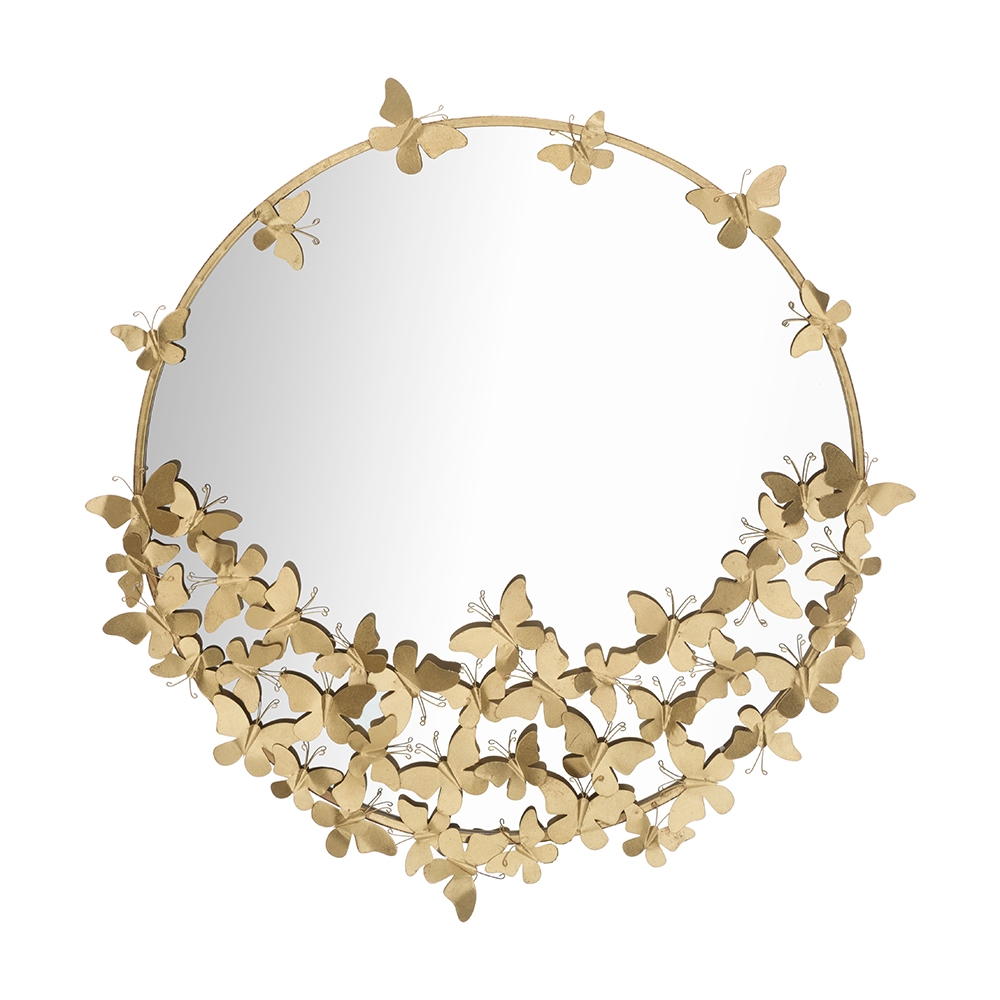 Miroir mural rond doré avec papillons décoration Butterfly M Promotion Miroir mural rond doré avec papillons décoration Butterfly M Promotion