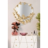 Specchio rotondo da parete dorato con farfalle decorative 74cm Butterfly S Scelta