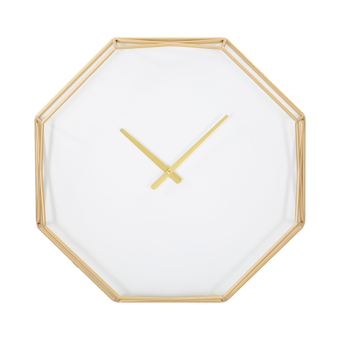 Orologio da parete ottagonale in metallo dorato Octagonal Promotion