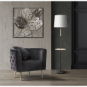 Poltrona in velluto glam con piedini oro e cuscino Bucarest-P Saldi