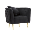 Fauteuil en velours glam avec pieds dorés et coussin Bucarest-P Prix