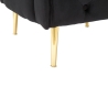 Poltrona in velluto glam con piedini oro e cuscino Bucarest-P 