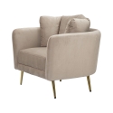 Poltrona design da salotto imbottita con gambe in metallo dorato Kiev Acquisto