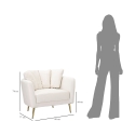 Poltrona design da salotto imbottita con gambe in metallo dorato Kiev 