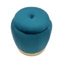 Pouf contenitore rotondo in velluto con base metallica 43cm Paris Sconti