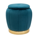 Pouf contenitore rotondo in velluto con base metallica 43cm Paris Offerta