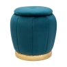Pouf contenitore rotondo in velluto con base metallica 43cm Paris Offerta