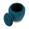 Pouf contenitore rotondo in velluto con base metallica 43cm Paris Scelta