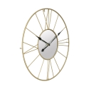 Orologio rotondo da parete in metallo dorato 80cm con specchio Stick Offerta