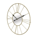 Wanduhr 80 cm rund aus goldfarbenem Metall mit Spiegel Stick Sales