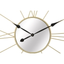 Wanduhr 80 cm rund aus goldfarbenem Metall mit Spiegel Stick Rabatte