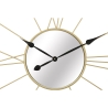 Wanduhr 80 cm rund aus goldfarbenem Metall mit Spiegel Stick Rabatte