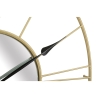 Wanduhr 80 cm rund aus goldfarbenem Metall mit Spiegel Stick Auswahl