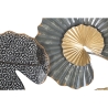 Decorazione da parete in metallo 3D con finiture dorate Web Offerta