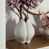 Vaso per fiori in ceramica bianco e profilo dorato Bud Vendita