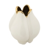 Vaso per fiori in ceramica bianco e profilo dorato Bud Offerta