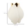 Vaso per fiori in ceramica bianco e profilo dorato Bud Sconti