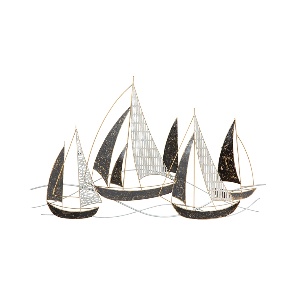 Decorazione da parete in metallo 3D ispirazione marina Veliero Promozione Decorazione da parete in metallo 3D ispirazione marina Veliero Promozione