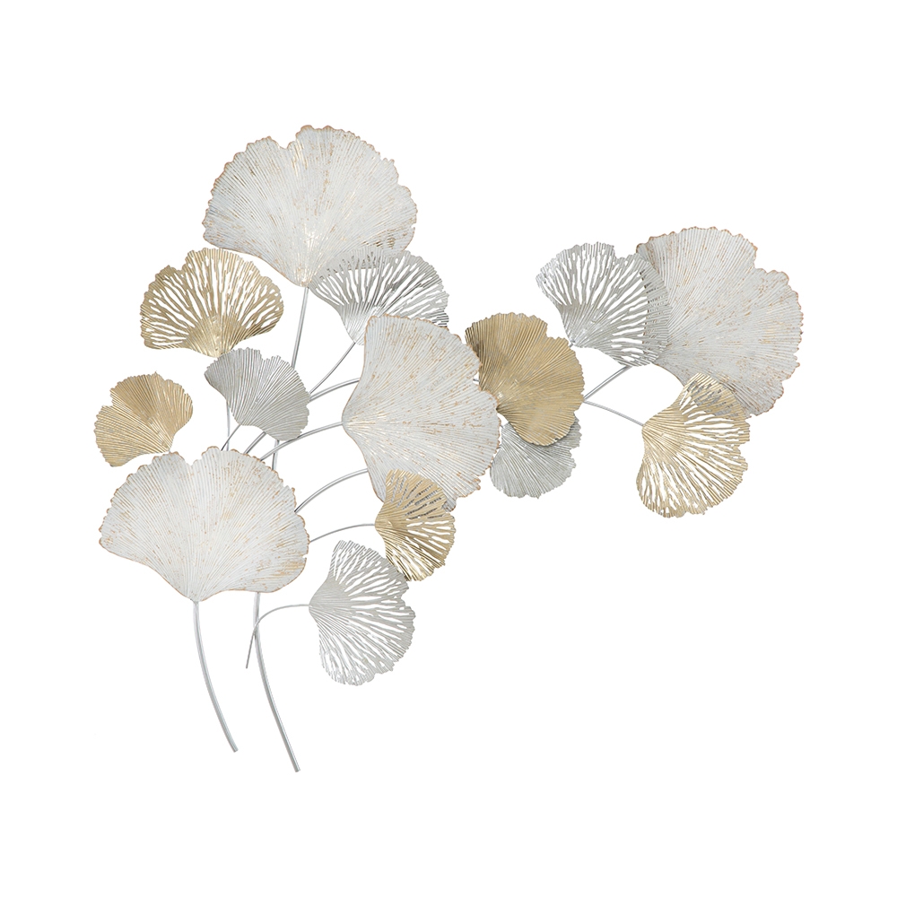 Decorazione da parete in metallo 3D con foglie di Ginko Silvy Promozione Decorazione da parete in metallo 3D con foglie di Ginko Silvy Promozione
