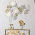 Decorazione da parete in metallo 3D con foglie di Ginko Silvy Vendita