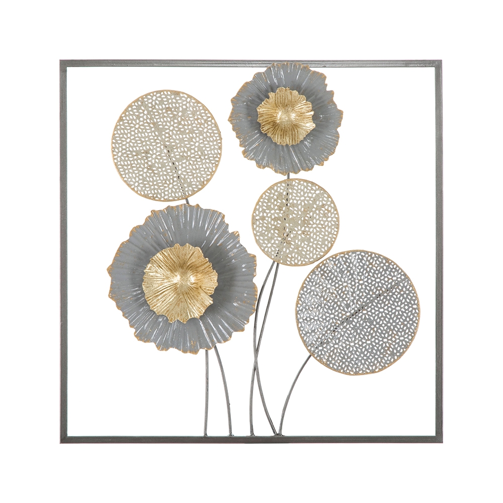 Décoration murale carrée en métal floral 3D Sqity Promotion Décoration murale carrée en métal floral 3D Sqity Promotion