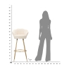 Sgabello bar cucina schienale a fiore gambe dorate h90cm Vienna 