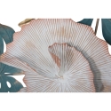 Decorazione da parete 3D in metallo muticolore stile tropicale con foglie Amaz Stock