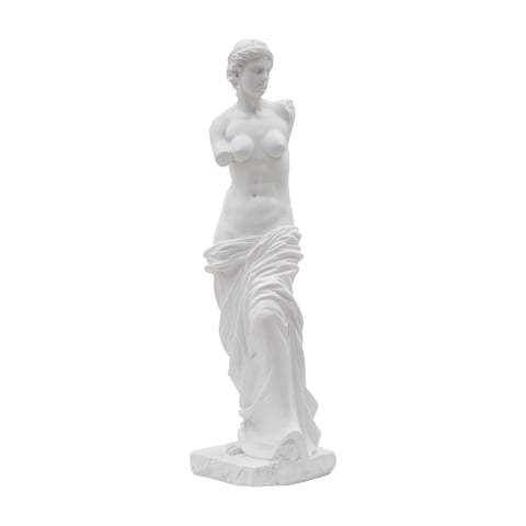 Statue décorative classique de table en polyrésine blanche H49cm Greek Promotion