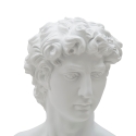Scultura classica decorativa mezzobusto in poliresina h34cm Man Offerta
