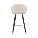 Sgabello bar cucina in velluto e gambe in legno nero e dorato h80cm Prague Scelta