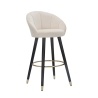 Sgabello bar cucina in velluto e gambe in legno nero e dorato h80cm Prague Stock