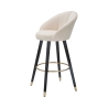 Sgabello bar cucina in velluto e gambe in legno nero e dorato h80cm Prague Modello