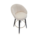 Sgabello bar cucina in velluto e gambe in legno nero e dorato h80cm Prague Misure
