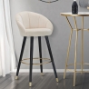 Sgabello bar cucina in velluto e gambe in legno nero e dorato h80cm Prague Vendita