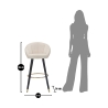 Sgabello bar cucina in velluto e gambe in legno nero e dorato h80cm Prague 
