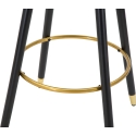 Sgabello bar cucina in velluto e gambe in legno nero e dorato h80cm Prague 
