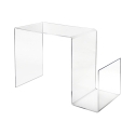 Tavolino in plexiglass di design trasparente con portariviste S-Table Promozione